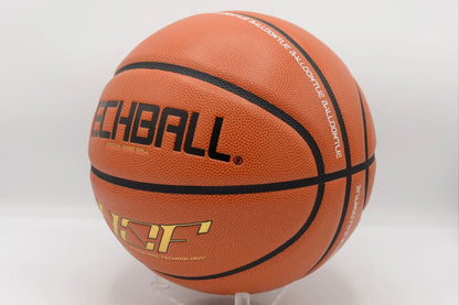 Ballon de Basket Techball HOF FIBA Compétition Intérieur Microfibre Golden Orange Droite