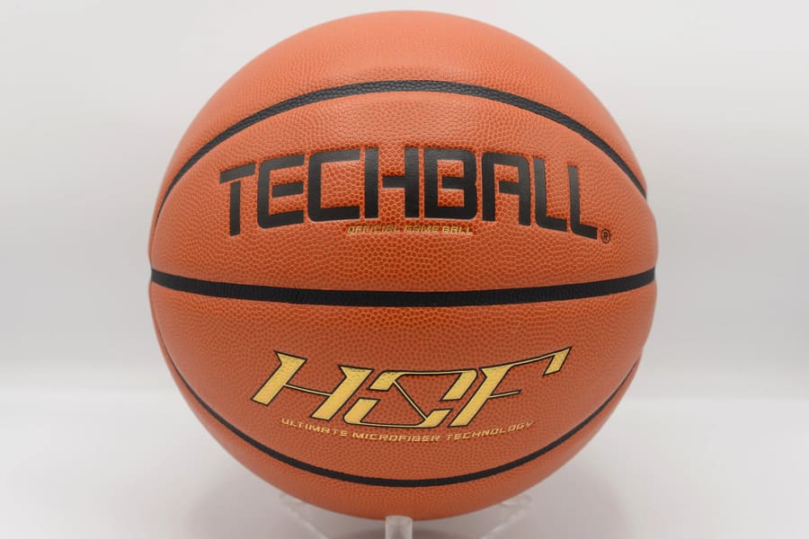 Ballon de Basket Techball HOF FIBA Compétition Intérieur Microfibre Golden Orange Face