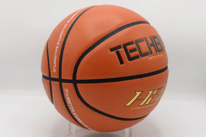 Ballon de Basket Techball HOF FIBA Compétition Intérieur Microfibre Golden Orange Gauche