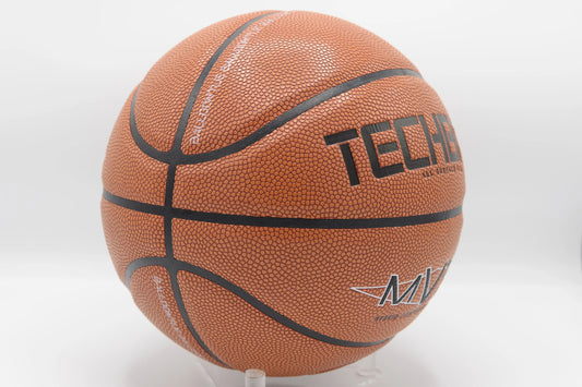 Ballon de Basket Techball MVP Interieur Exterieur Marron Cuire Composite Gauche