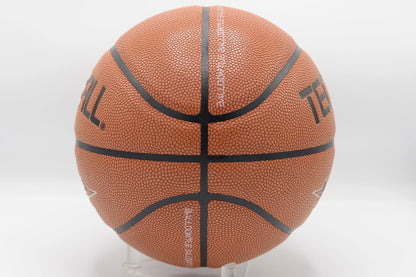 Ballon de Basket Techball MVP Interieur Exterieur Marron Cuire Composite Profil