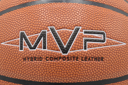 Ballon de Basket Techball MVP Interieur Exterieur Marron Cuire Composite MVP Logo