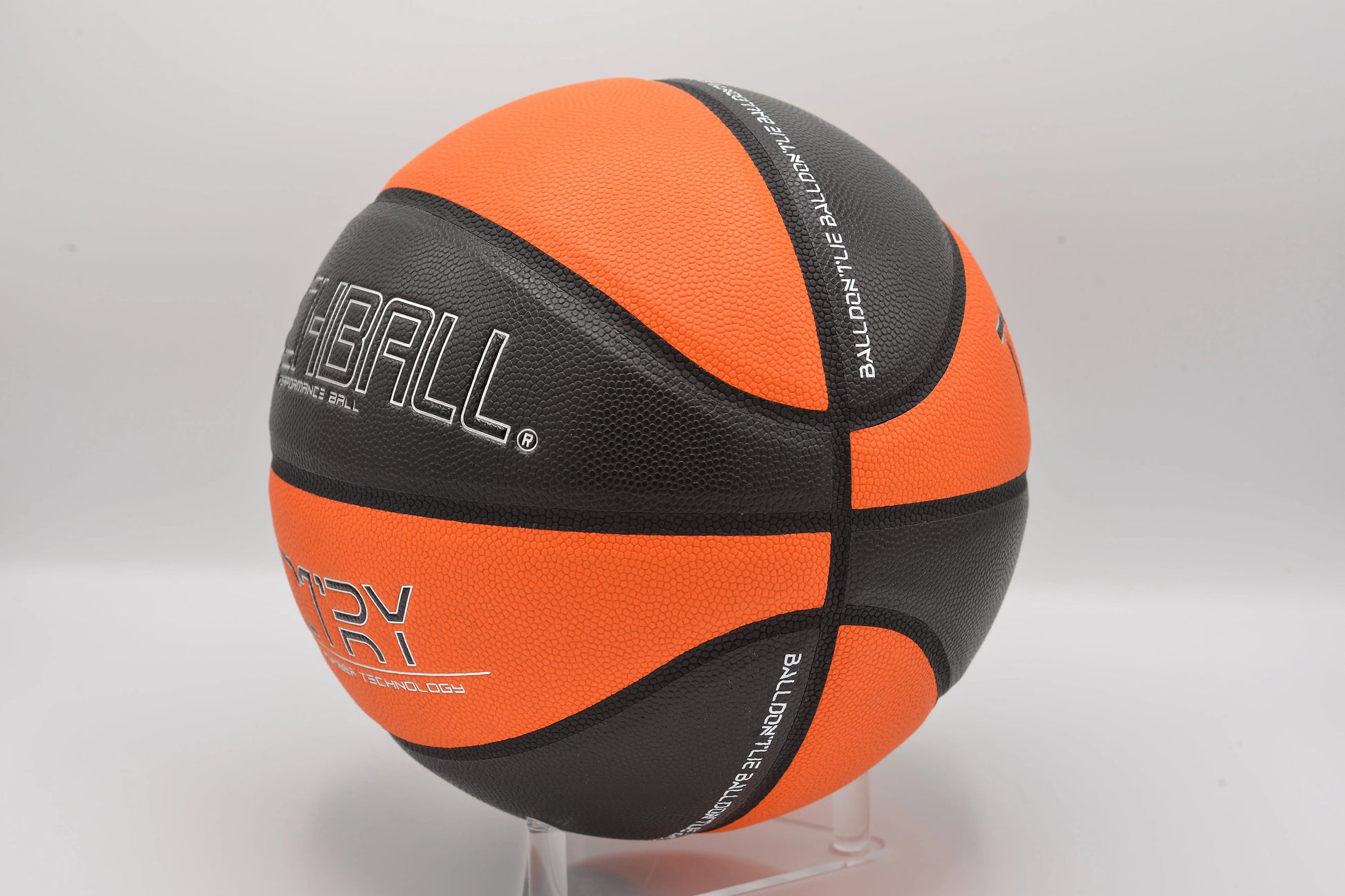Ballon de Basket Techball VCTRY Ballhandling Performance Microfibre Orange Tiger et Noir Droite