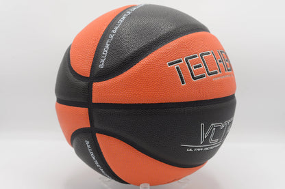 Ballon de Basket Techball VCTRY Ballhandling Performance Microfibre Orange Tiger et Noir Gauche