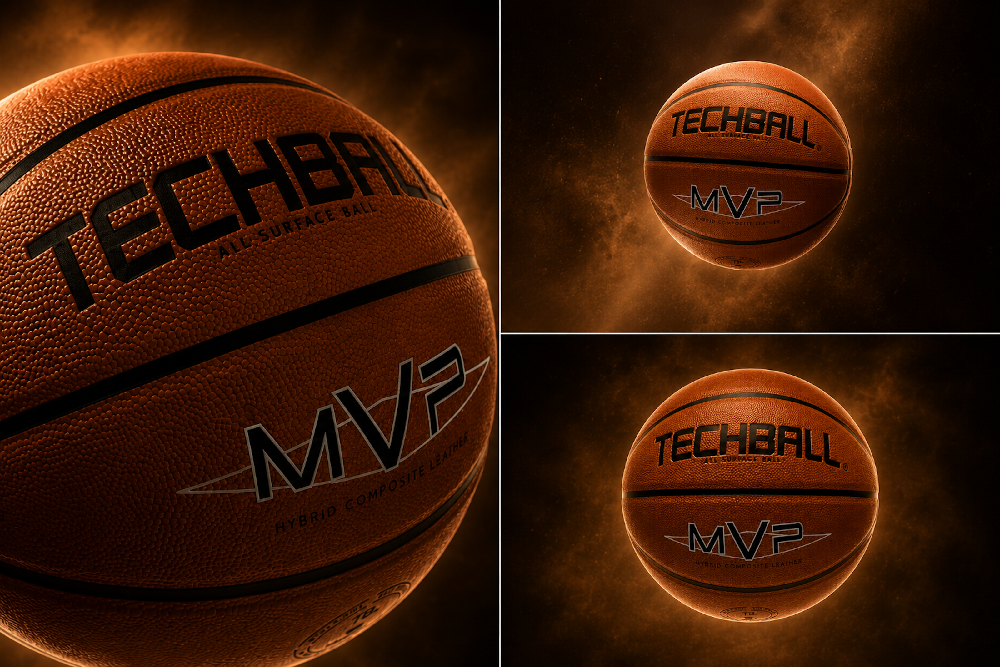 Ballon de basketball interieur/exterieur techball mvp dans un fond cosmos en bronze